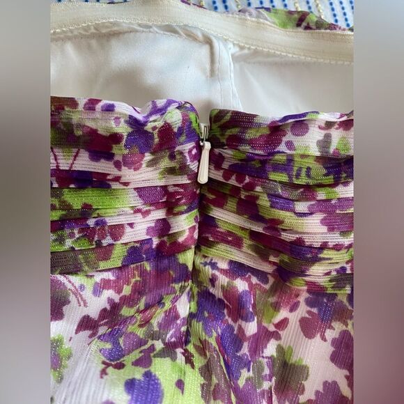 AIDAN AIDAN MATTOX Womens Maxi Dress Strapless Floral Purple Ruffles Chiffon 2 - Picture 10 of 14